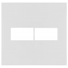 Placa 2 Módulos Separados com Suporte 4x4 - RECTA Branco Satin Fosco